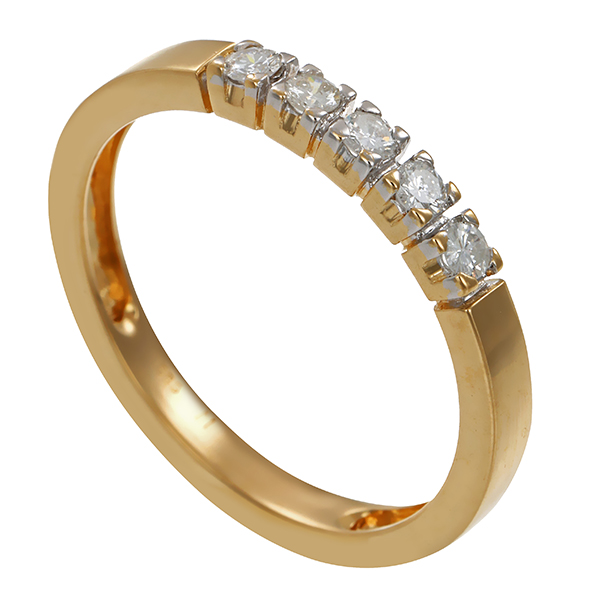 Ring, 14K, Gelb-/Weißgold, Brillanten