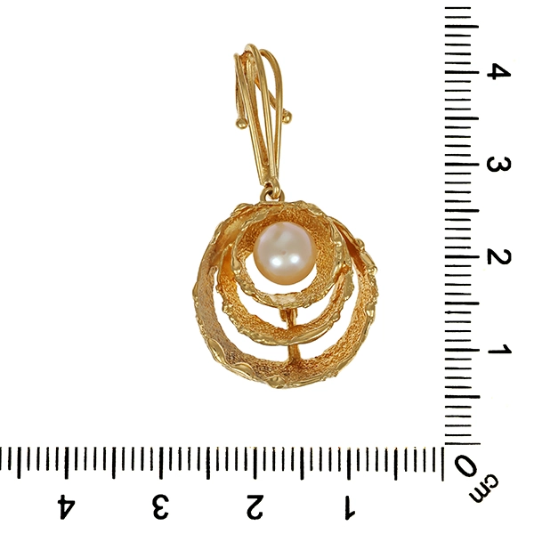 Anhänger, 14K, Gelbgold, 1 Zuchtperle