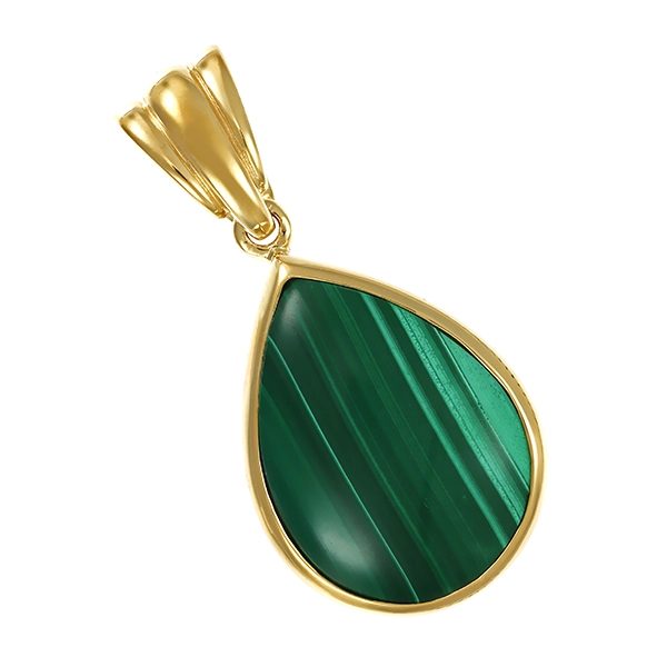 Anhänger, 14K, Gelbgold, Malachit