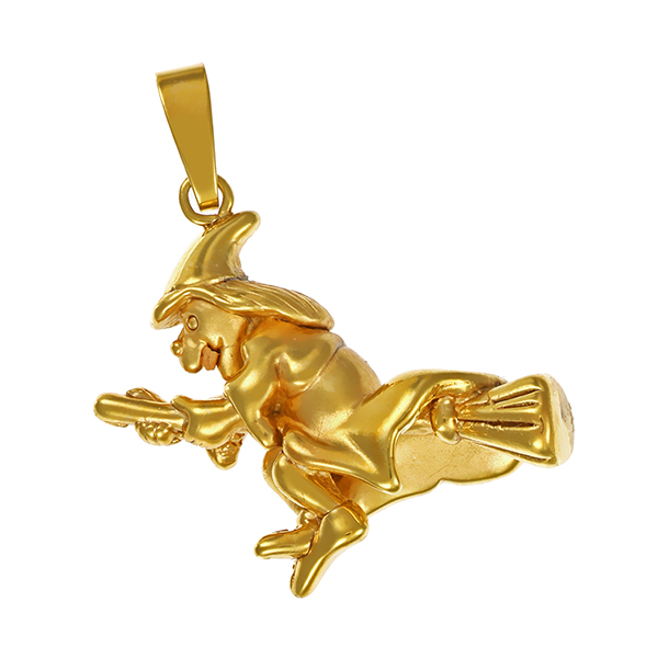 Anhänger, 9K, Gelbgold, Hexe