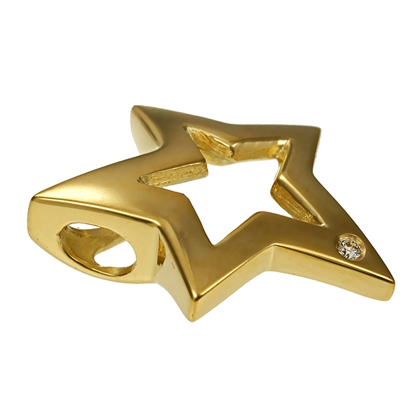 Anhänger, 14K, Gelbgold, Brillant, Stern