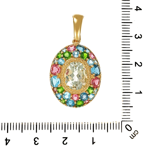 Anhänger, 8K, Gelbgold, Edelsteine
