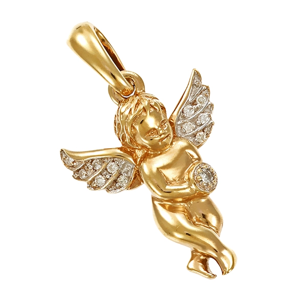 Anhänger, 8K, Gelb-/Weißgold, Brillanten