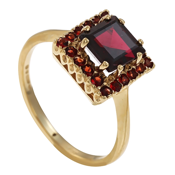 Ring, 9K, Gelbgold, Granat