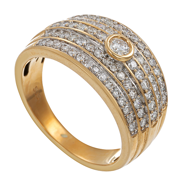 Ring, 14K, Gelbgold, Brillant