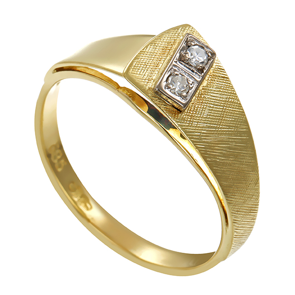 Diamantring, 14K, Gelb-/Weißgold, Diamanten 