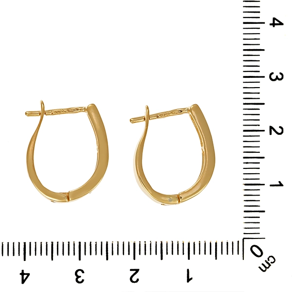 Creolen, 14K, Gelbgold, 14 Zirkonia