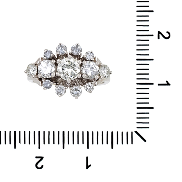 Diamantring, 14K, Weißgold, Brillanten