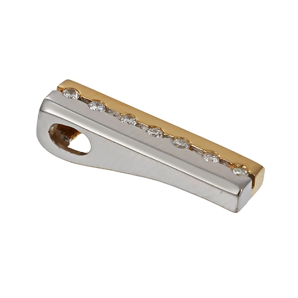 Anhänger, 14K, Gelb-/Weißgold, Brillanten