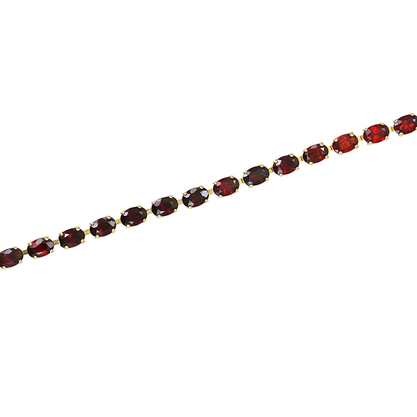 Armband, 14K, Gelbgold, Granat