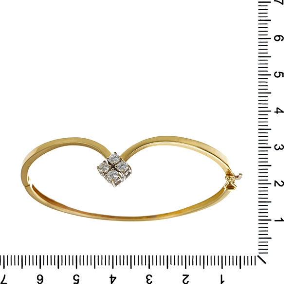 Armreif, 14K, Gelb-/Weißgold, Brillanten