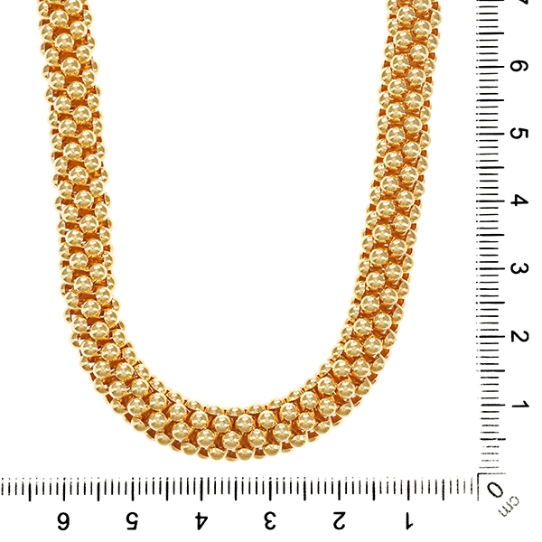 Collier, 18K, Gelbgold, Himbeer-, FOPE