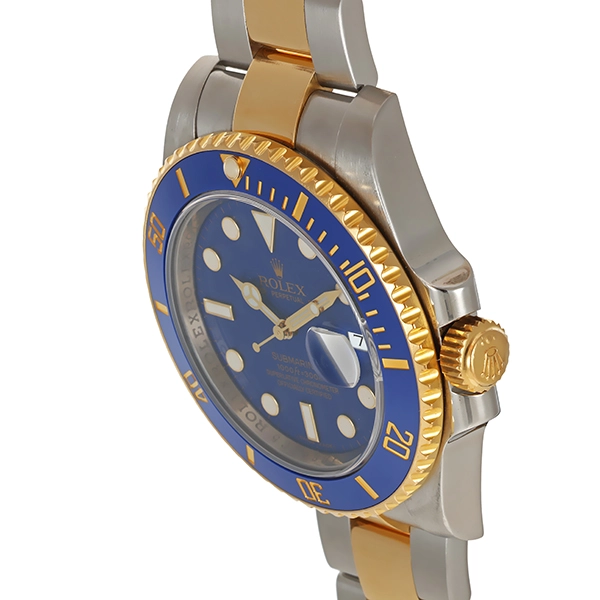 Herrenuhr, Rolex, 'Submariner Date 40', blau/blau
