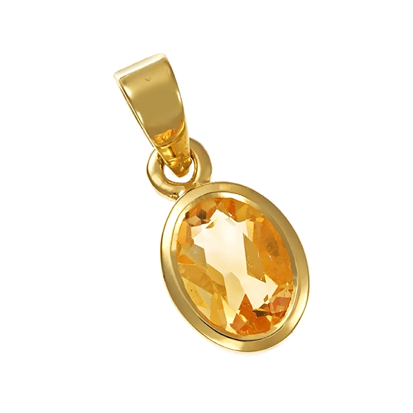 Anhänger, 14K, Gelbgold, Citrin