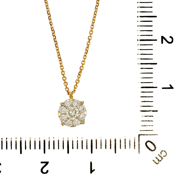 Collier, 14K, Gelbgold, Brillanten