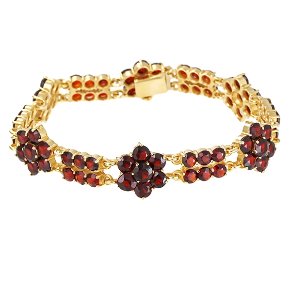 Amband, 8K, Gelbgold, Granat