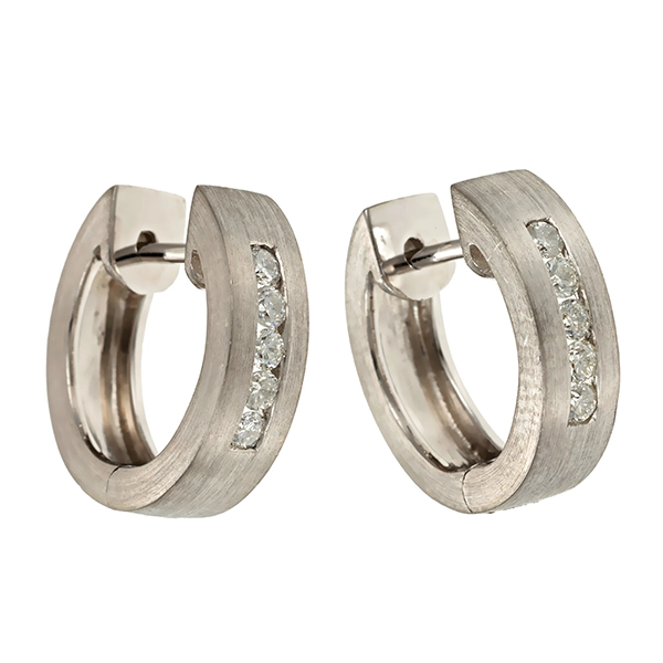 Creolen, Pt950, Platin, Brillanten 0,15 ct