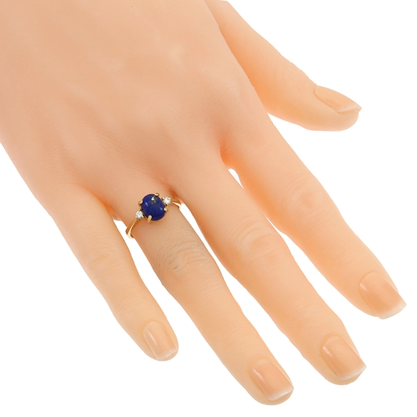 Ring, 14K, Gelbgold, Lapis, Zirkonia