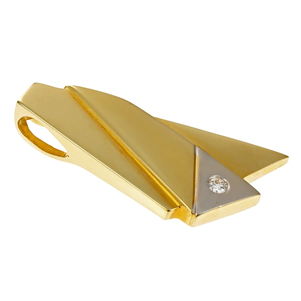 Anhänger, 14K, Gelb-/Weißgold, Brillant