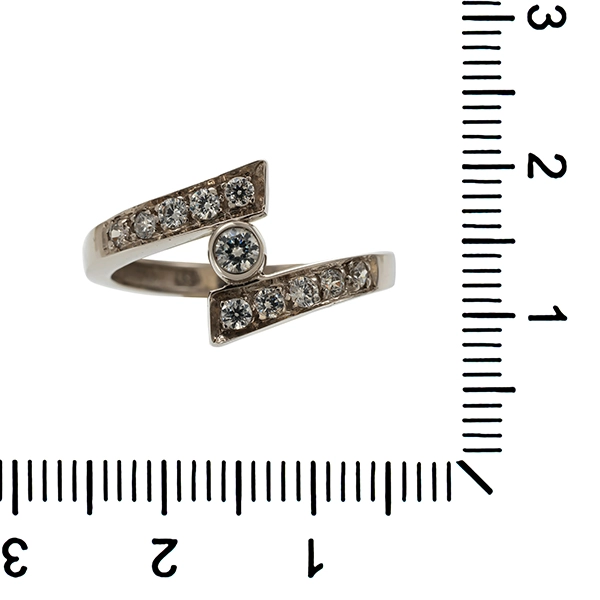 Ring, 14K, Weißgold, Zirkonia