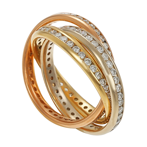Diamantring, 18K, Rot-/Gelb-/Weißgold, Brillanten 1,29 ct