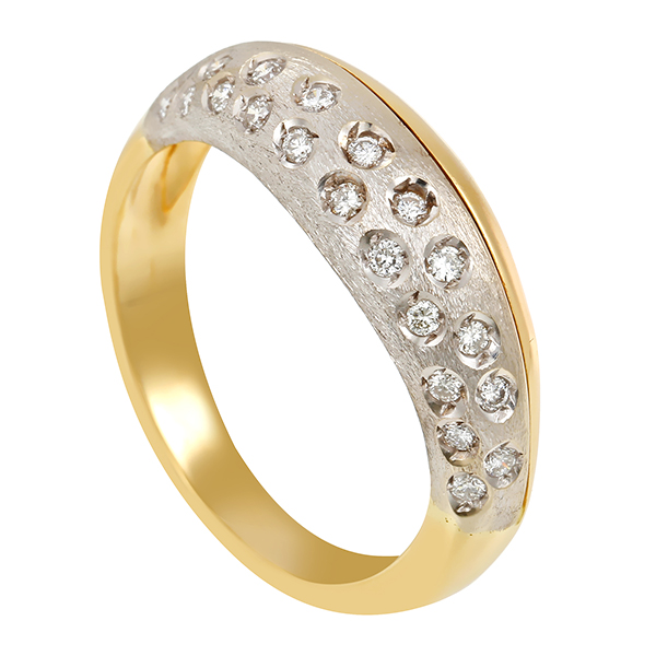 Diamantring, 14K, Gelb-/Weißgold, Brillanten 0,21 ct