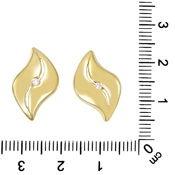 Ohrstecker, 14K, Gelbgold, Brillanten