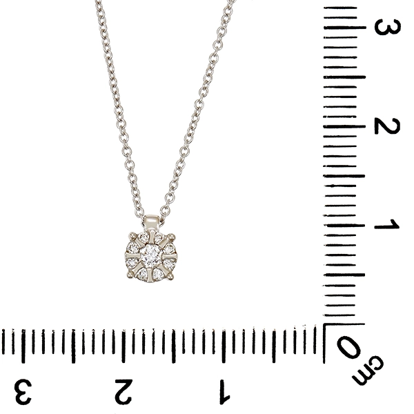 Collier, 14K, Weißgold, Brillanten