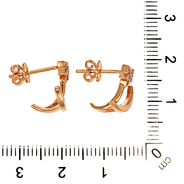 Ohrstecker, 9K, Rotgold, Brillanten