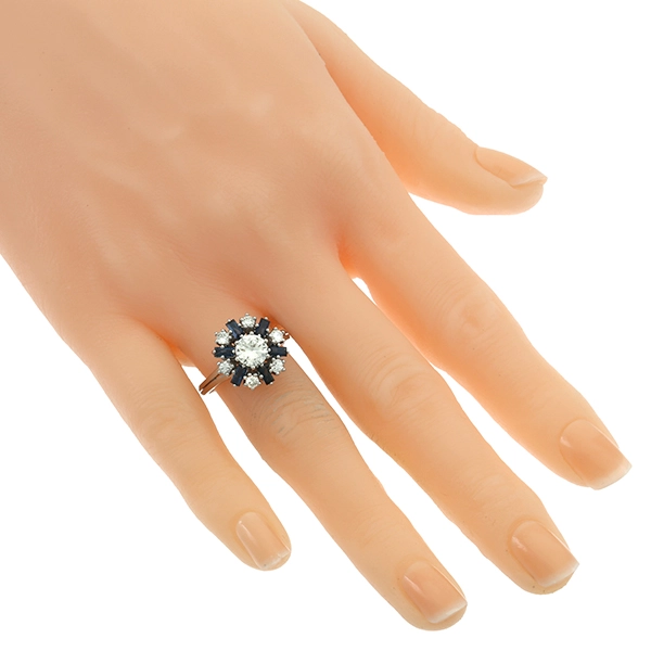 Ring, 18K, Weißgold, Brillanten, Saphire