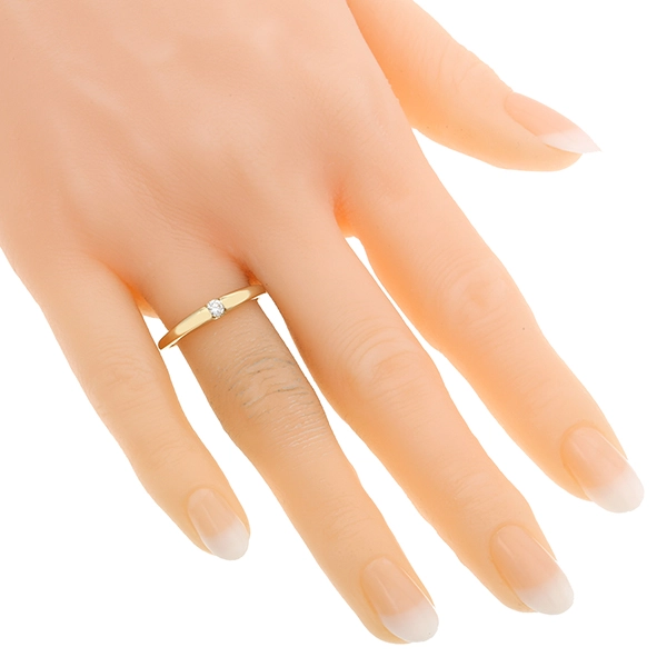Diamantring, 14K, Gelbgold, Brillant 0,10 ct