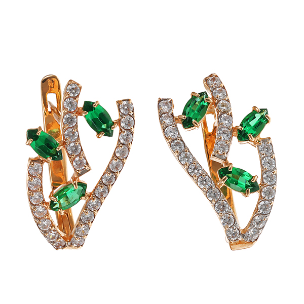 Ohrhänger, 14K, Gelbgold, Zirkonia