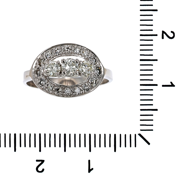 Diamantring, 14K, Weißgold, Brillant, Diamant