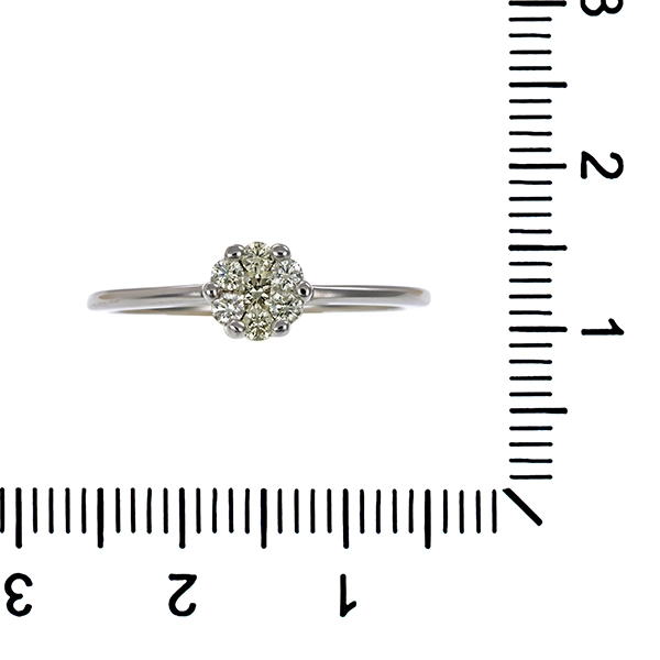 Ring, 14K, Weißgold, Brillant