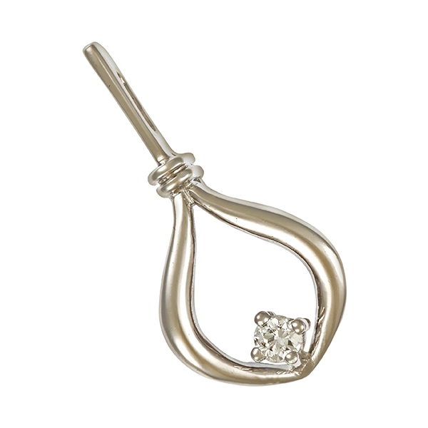 Anhänger, 14K, Weißgold, Brillant