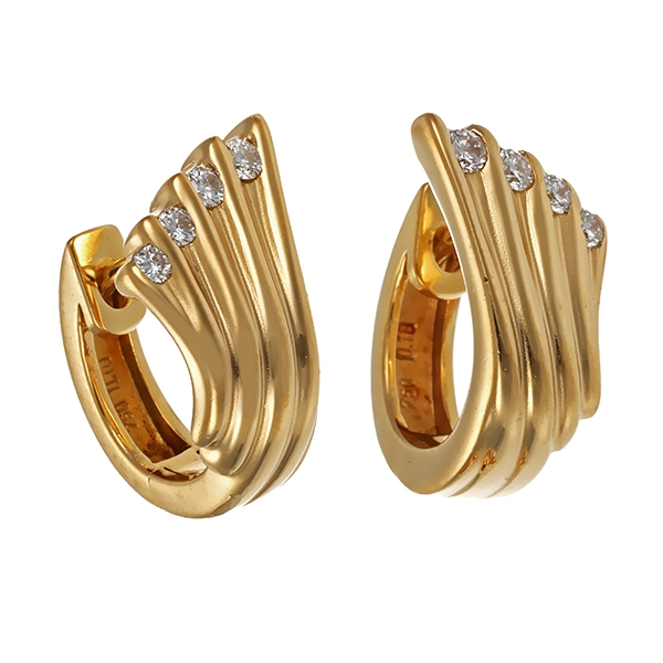 Creolen, 18K, Gelbgold, Brillanten 0,20 ct