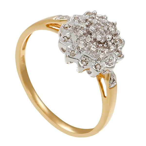 Diamantring, 14K, Gelb-/Weißgold, Diamanten