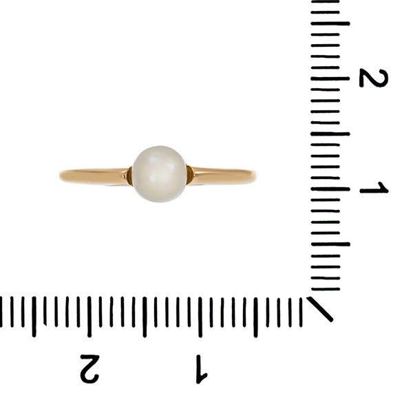 Ring, 14K, Gelbgold, Perle