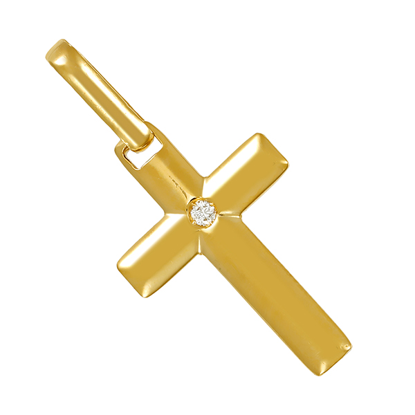 Anhänger, 18K, Gelbgold, Kreuz
