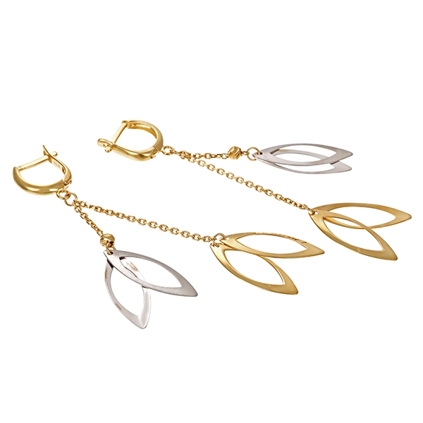 Ohrhänger, 14K, Gelb-/Weißgold