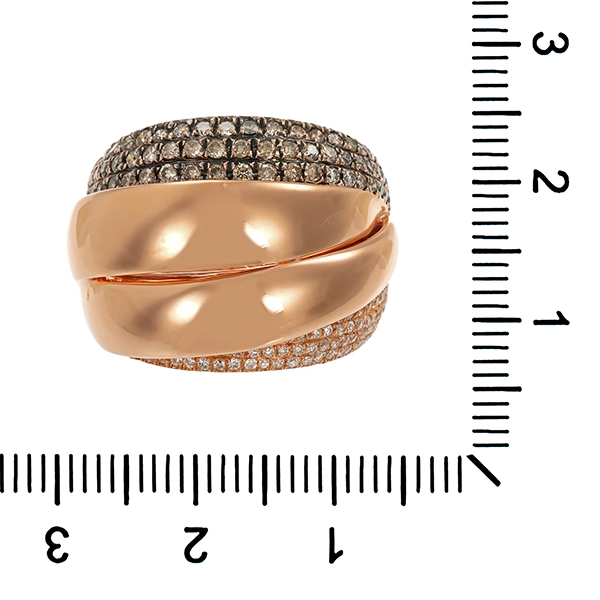 Diamantring, 18K, Rotgold, Brillanten