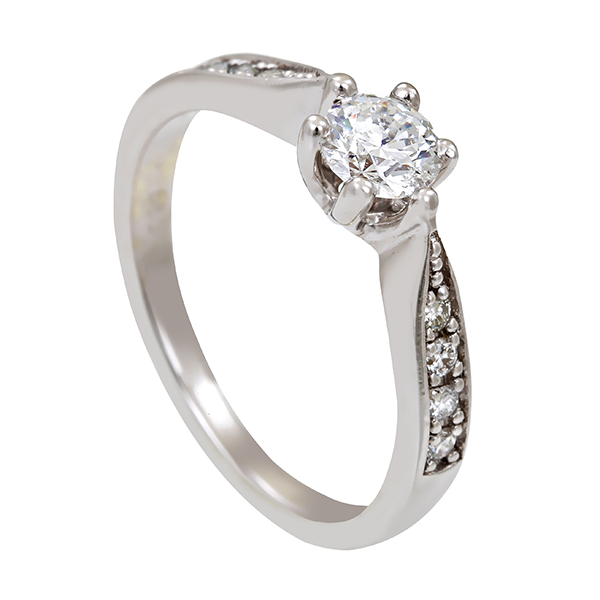 Diamantring, 14K, Weißgold, Brillanten 0,50 ct