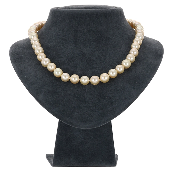 Perlenkette, 18K, Gelb-/Weißgold, Brillanten