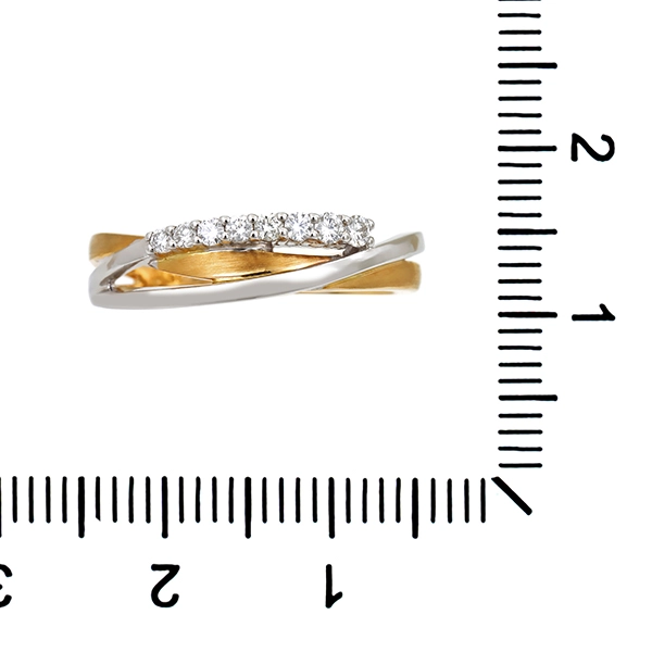 Diamantring, 14K, Gelb-/Weißgold, Brillanten