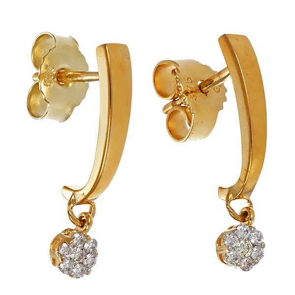 Steckhänger, 9K, Gelbgold, Brillanten