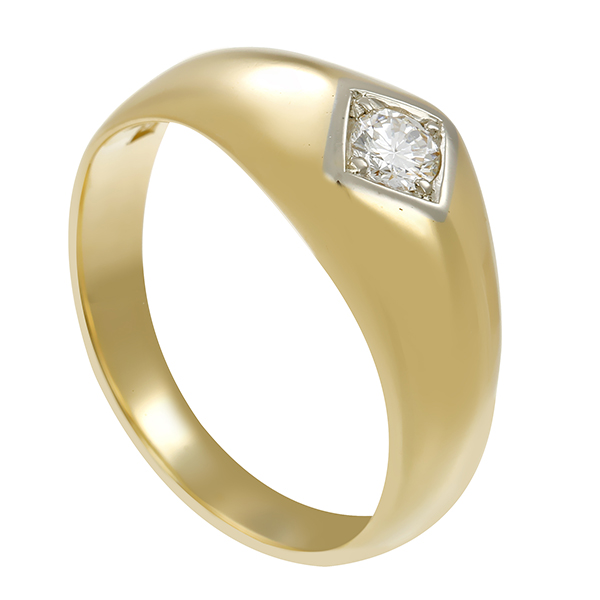 Diamantring, 14K, Gelb-/Weißgold, Brillant 0,18 ct