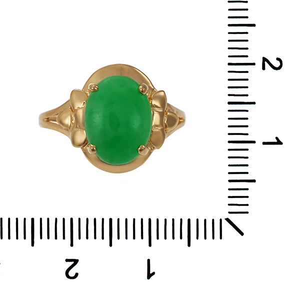 Ring, 14K, Gelbgold, Jade