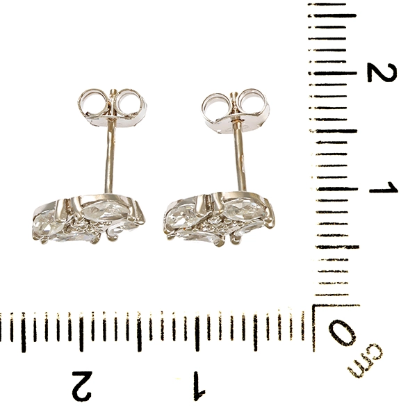 Ohrstecker, 14K, Weißgold, Zirkonia