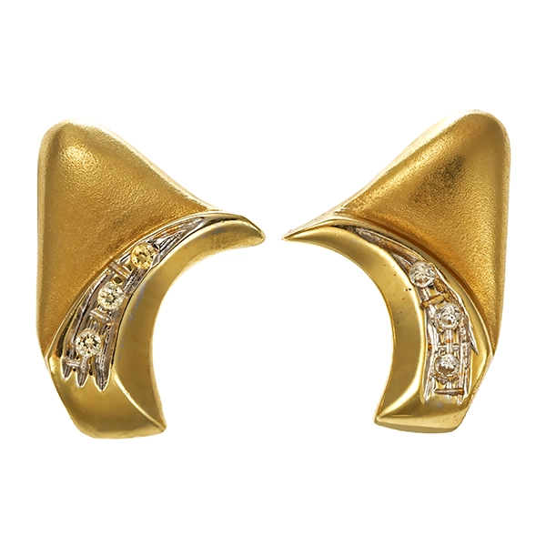 Ohrstecker, 14K, Gelbgold, Diamanten