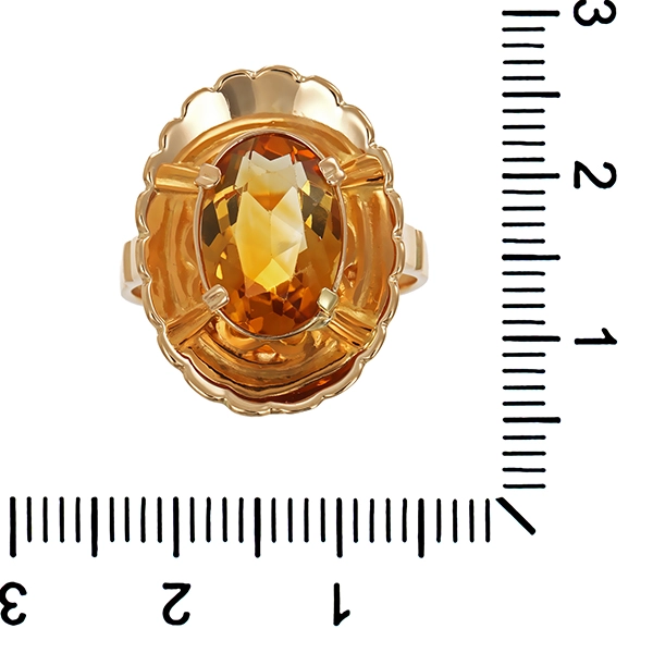 Ring, 14K, Gelbgold, Citrin